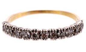 A half eternity ring, the old cut diamonds in closed back settings, approximately 0.39 carats