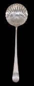 A George III silver shell bowl Old English beaded pattern soup ladle by George Smith III, London