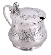 A Victorian silver circular baluster mustard pot by Charles Reily & George Storer, London 1846,