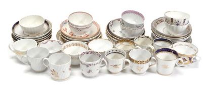 A miscellaneous collector`s selection of English teawares, including a Chelsea coffee cup, circa