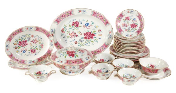 A Limoges porcelain dinner service, 20th century, Maple pattern, comprising settings for twelve