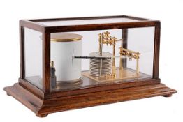 An oak barograph Short and Mason Ltd., London, early 20th century The mechanism with eleven segment