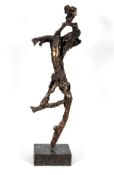 Ernst Eisenmayer (b.1920) Dancing Figure, bronze with gold patina, height with granite base 52cm (