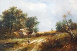 Joseph Thors (fl. 1843-1898) Wooded landscape Oil on canvas Signed lower right 20 x 30.5cm (8 x
