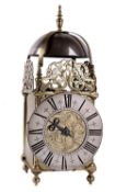 A George I brass lantern clock Benjamin Shuckforth, Diss, circa 1720 The posted countwheel bell