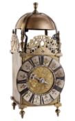 A William and Mary brass lantern clock William Martin, Bristol, circa 1690 The posted bell striking