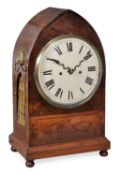 A Regency inlaid mahogany bracket clock Unsigned, early 19th century The five pillar twin chain