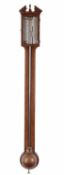 A George III mahogany mercury stick barometer J. Powell, Worcester, early 19th century With open