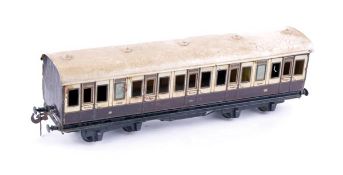 Gauge 1 - A Carette for Bassett-Lowke L.N.W.R. first-third coach, No.1322,lined cream and brown