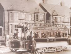 Tramways. An historic photograph of Norwich Electric Tramways Co. car No.35, with crew and