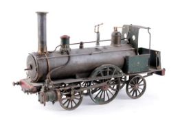 A rare 4 inch gauge live steam model 2-2-2 locomotive, circa 1880, probably by Radiguet of Paris,