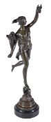 Louis Guillaume Fulconis (1817-1873), A French patinated bronze model of Fortuna, circa 1860,