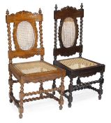 A set of twelve hardwood dining chairs, in Dutch Colonial 18th century style, rectangular shaped