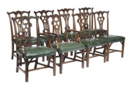 A set of eight mahogany dining chairs, in George III style, early 20th century, including a pair of