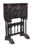 A Spanish walnut Vargueno or cabinet on stand, in 17th century style, second half 19th century, the