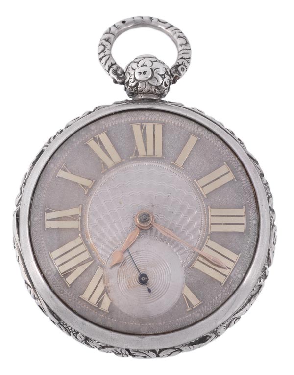 John Mills, London, a late George III heavy silver open face pocket watch, no. 13325, hallmarked