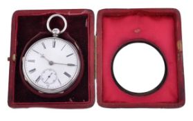 Thos. Doodson, Liverpool, a Victorian silver open face pocket watch, no. 318, hallmarked Chester