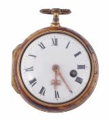 Fras. Wheelhouse, Sheffield, a gilt metal and tortoiseshell open face pocket watch, no. 519, circa