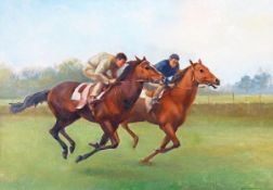 DDS. John Rattenbury Skeaping R.A. (1901-1980), On the gallops, Oil on canvas, Signed and dated 69