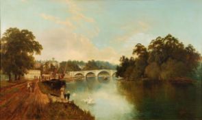 M. H. Allen (19th century), A View of the Thames from Richmond, Oil on canvas, Signed lower right,