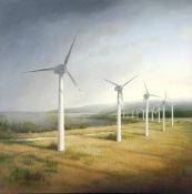 * Alexander Mckenzie (b.1971), Coastal Wind Power, oil on linen, Signed and dated 02 lower right,