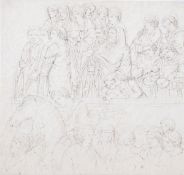 Attributed to Julius Schnorr von Carolsfeld (1794-1872), Religious scene, Pen and ink, 19.5 x 20 cm