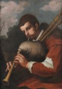 Follower of Antonio Amorosi, Bagpipe player, Oil on canvas 95.5 x 73cm (37 1/2 x 28 3/4in)