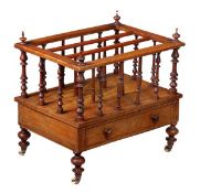 A Victorian walnut Canterbury, third quarter 19th century, the two interior divisions and the