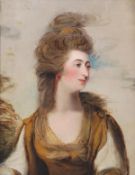 Follower of Sir Joshua Reynolds, Portrait of a lady, said to be Mrs Henry Pope, half-length, in a