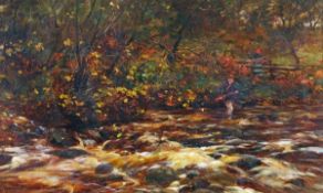 David Fulton R.S.W. (1848-1930), At the fall of the leaf, Oil on canvas Signed lower left 40.5 x