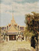DDS. Hugo Vildfred Pedersen (1870-1959), A Temple, Bangkok, Oil on canvas Signed lower left 48.5 x