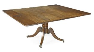 A Regency mahogany table, circa 1815, the top with reeded edge and two additional slender end