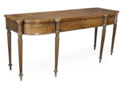 A Regency mahogany breakfront serving table, circa 1815, in the manner of Gillows, rectangular top,