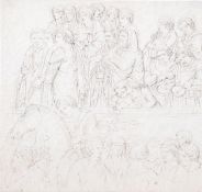 Attributed to Julius Schnorr von Carolsfeld (1794-1872) Religious scene, Pen and ink, 19.5 x 20