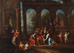 Circle of Charles le Brun, Christ blessing the children, Oil on canvas, 84 x 114 cm (33 x 44 in)