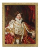 Follower of Sir Thomas Lawrence, Portrait of King George IV in coronation robes, Oil on canvas, 142