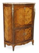 A Louis XV tulipwood, amaranth and floral marquetry secretaire a abattant, circa 1760, of
