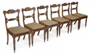 A set of six William IV rosewood dining chairs, circa 1835, in the manner of Gillows of Lancaster,