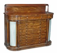 A William IV mahogany breakfront side cabinet, circa 1835, in the manner of Gillows of Lancaster,