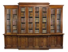 A William IV mahogany library bookcase, circa 1835, in the manner of Gillows of Lancaster, the