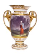 A Spode two-handled ‘New Shape French Jar’, painted with a bedraggled woman, 16cm high, iron red