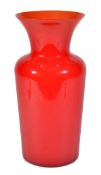 * Anna Gili for Salviati, a Profili tall red glass vase, etched mark, 42cm high