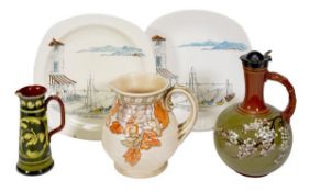 A selection of 20th century ceramics, including: Charlotte Rhead for Crown Ducal, a pattern 4921