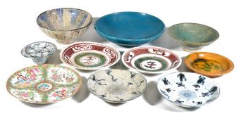 A Group of ten Chinese and Near Eastern ceramics including two Swatow dishes, a Cantonese Saucer