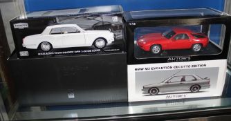 Four 1/18 scale diecast models, comprising a Paragon Models No.98201, Rolls-Royce Silver Shadow