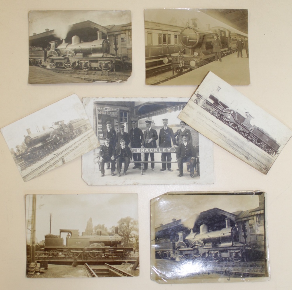 Railwayana - Approximately 113 black and white or sepia-tinted photographs of railway locomotives
