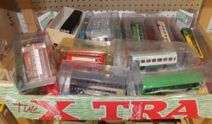 Sixty-seven assorted 1/76 scale model buses, variable condition, each unboxed.