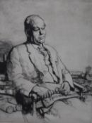 Malcolm Osbourne (180-1963) Study of seated man Etching Signed in pencil to the margin lower right