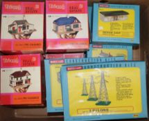 OO gauge - Seventeen assorted Tri-ang plastic building kits, some constructed, each boxed; and three