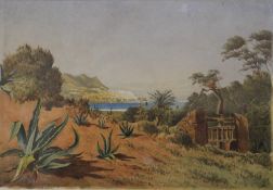 J. K. W. (19th century school) `Algiers from Fort of Charles V` Watercolour Initialled J.K.W.